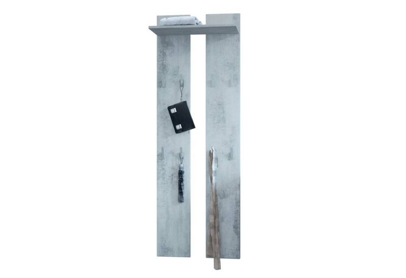 Vladon Garderobenpaneel Wandpaneel 170 (Wandpaneel, bestehend aus 2 Paneelen und 1 Ablagefläche), Beton Oxid Optik (57 x 170 x 20 cm) von Vladon
