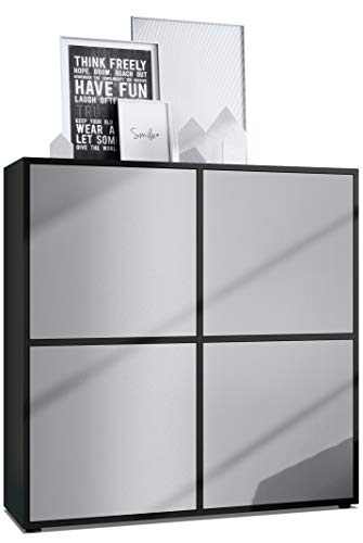 Vladon Highboard Cuba V2 Schrank 104 x 105,5 x 35,5 cm Sideboard mit 8 Fächern, Made in Germany, Korpus in Schwarz matt/Fronten in Hellgrau seidenmatt Vladon Highboard Cuba V2 Schrank 104 x 105,5 x 35,5 cm Sideboard mit 8 Fächern, Made in Germany, Korpus in Schwarz matt/Fronten in Hellgrau seidenmatt von Vladon