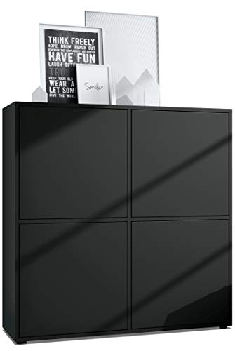 Vladon Highboard Cuba V2 Schrank 104 x 105,5 x 35,5 cm Sideboard mit 8 Fächern, Made in Germany, Korpus in Schwarz matt/Fronten in Schwarz matt Vladon Highboard Cuba V2 Schrank 104 x 105,5 x 35,5 cm Sideboard mit 8 Fächern, Made in Germany, Korpus in Schwarz matt/Fronten in Schwarz matt von Vladon