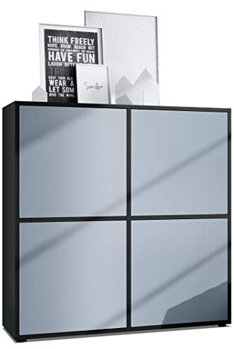 Vladon Highboard Cuba V2 Schrank 104 x 105,5 x 35,5 cm Sideboard mit 8 Fächern, Made in Germany, Korpus in Schwarz matt/Fronten in Denim matt Vladon Highboard Cuba V2 Schrank 104 x 105,5 x 35,5 cm Sideboard mit 8 Fächern, Made in Germany, Korpus in Schwarz matt/Fronten in Denim matt von Vladon