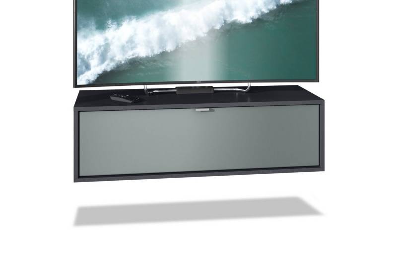 Vladon Lowboard Lana 1000 (TV-Kommode, mit Klappe), Schwarz matt/Graphit seidenmatt (100 x 29 x 37 cm) von Vladon