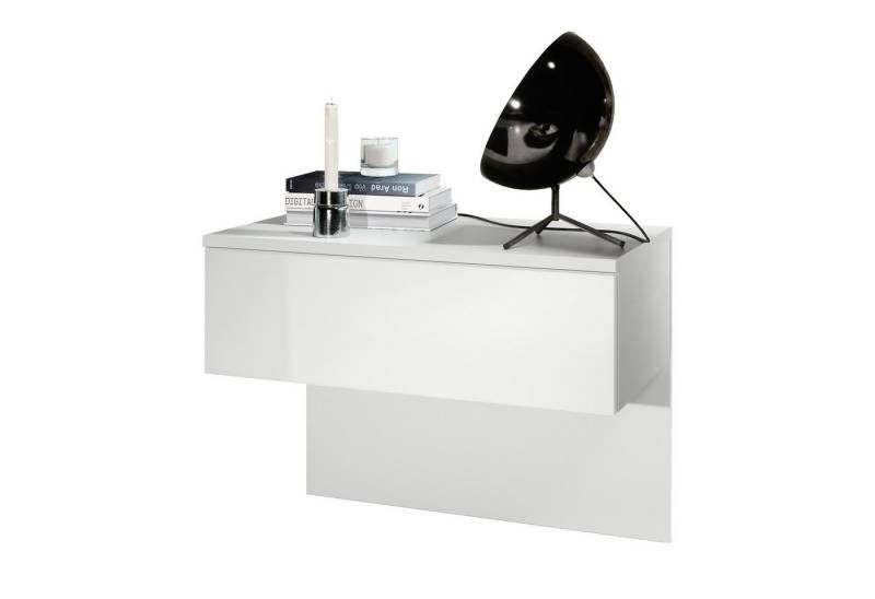 Vladon Nachttisch Sleep (Nachttischschrank, mit Schublade zur Wandmontage), Weiß matt/Weiß matt (60 x 46 x 35 cm) von Vladon