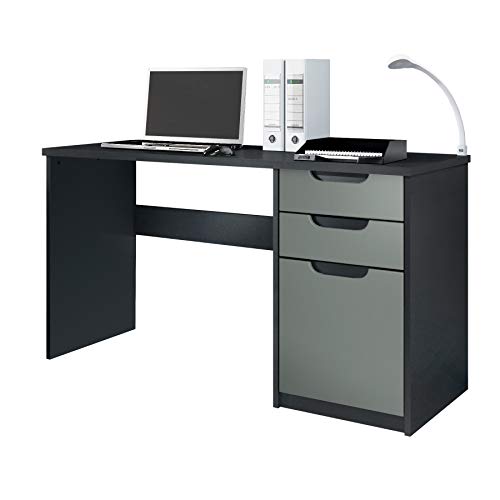 Vladon Schreibtisch Logan, Made in Germany, Bürotisch mit 2 Schubladen und 1 Tür, Schwarz matt/Graphit seidenmatt (129 x 76 x 60 cm) Vladon Schreibtisch Logan, Made in Germany, Bürotisch mit 2 Schubladen und 1 Tür, Schwarz matt/Graphit seidenmatt (129 x 76 x 60 cm) von Vladon