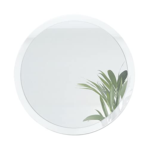Vladon Spiegel Globe 80 cm, Made in Germany, dekorativer runder Wandspiegel für Flur und Wohnzimmer mit MDF-Rahmen in Weiß Hochglanz von Vladon