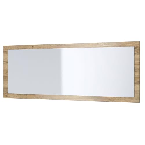 Vladon Spiegel Lima, Wandspiegel mit Rahmen im modernen Stil, Eiche Natur (139 x 55 cm) von Vladon