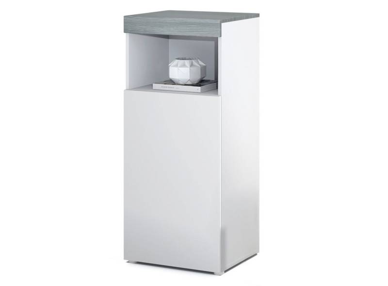 Vladon Standvitrine Pure (Vitrine, Korpus, Avola-Anthrazit Front ohne LED Beleuchtung) Farbige oberfront von Vladon