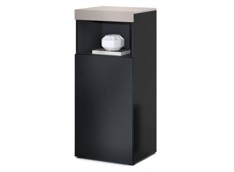 Vladon Standvitrine Pure (Vitrine, Korpus, Mocca matt Front ohne LED Beleuchtung) Farbige oberfront von Vladon