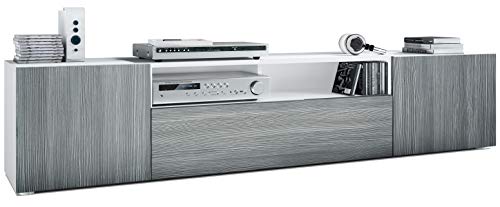 Vladon Lowboard Mogan, TV-Kommode mit 2 Türen, 1 Klappe und 1 offenes Fach, Weiß matt/Avola-Anthrazit (181 x 39 x 35 cm) Vladon Lowboard Mogan, TV-Kommode mit 2 Türen, 1 Klappe und 1 offenes Fach, Weiß matt/Avola-Anthrazit (181 x 39 x 35 cm) von Vladon