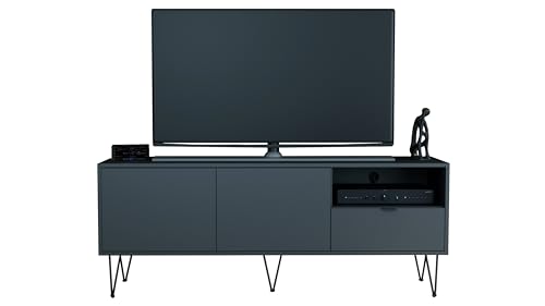 Vladon TV-Board Marino, Lowboard mit 2 Türen und 1 Schublade Anthrazit matt, Made in Germany, Korpus Anthrazit matt (152,5 x 60,5 x 37 cm) von Vladon