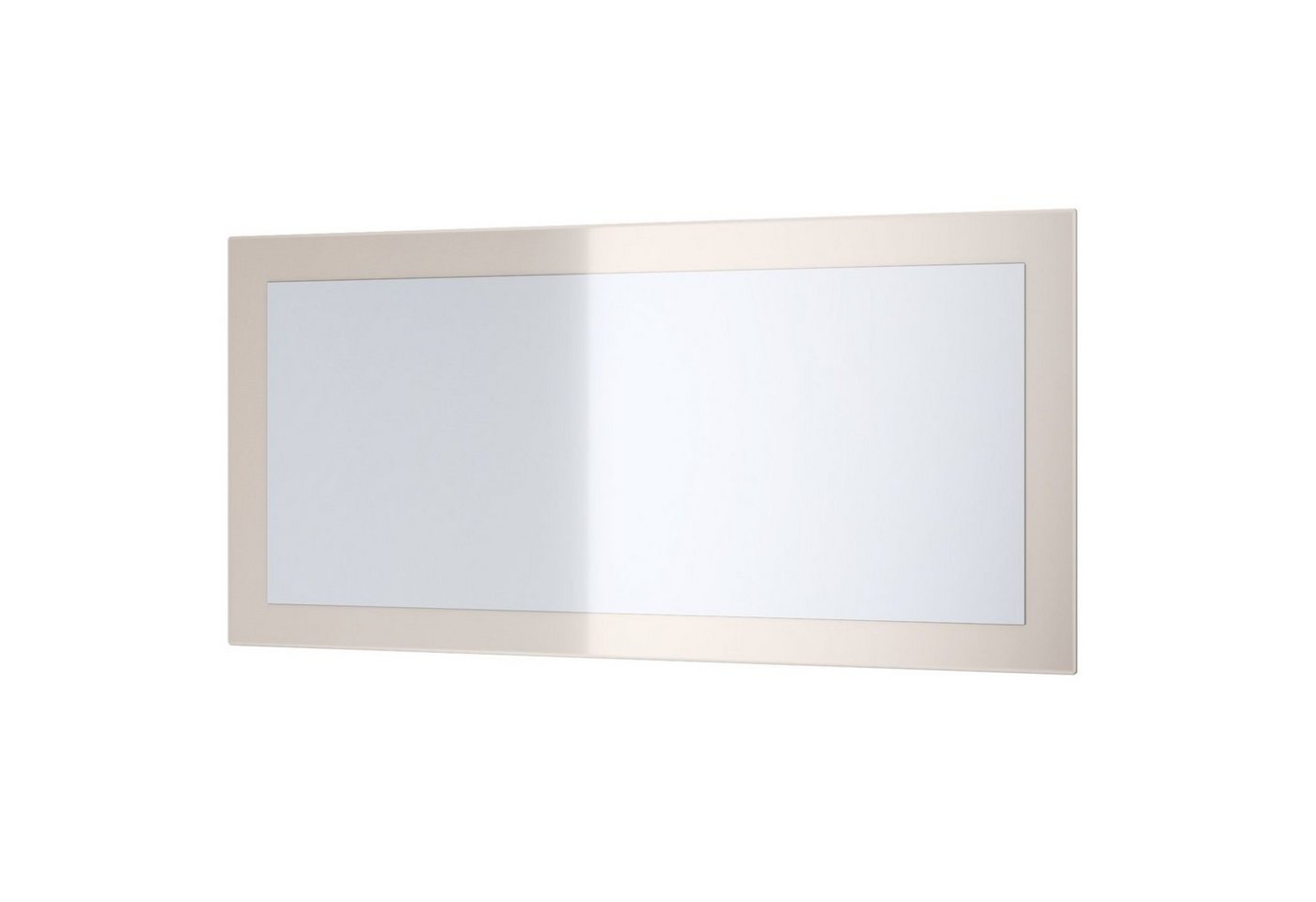 Vladon Wandspiegel Lima V1 (Wandspiegel, mit Rahmen im modernen Stil), Sandgrau Hochglanz (89 x 45 cm) von Vladon