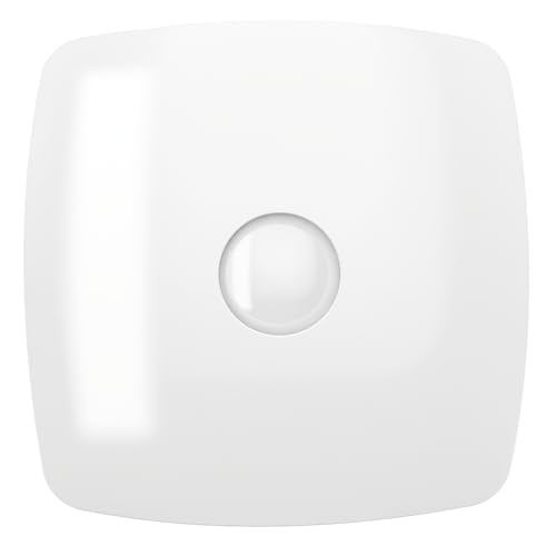 Vlano ENSO 125 Timer Badlüfter mit Nachlauffunktion, Rückschlagklappe,125 mm, 180 m³/h, Geräuscharmer Betrieb, Ventilator mit Nachlauf, Weiß von Vlano