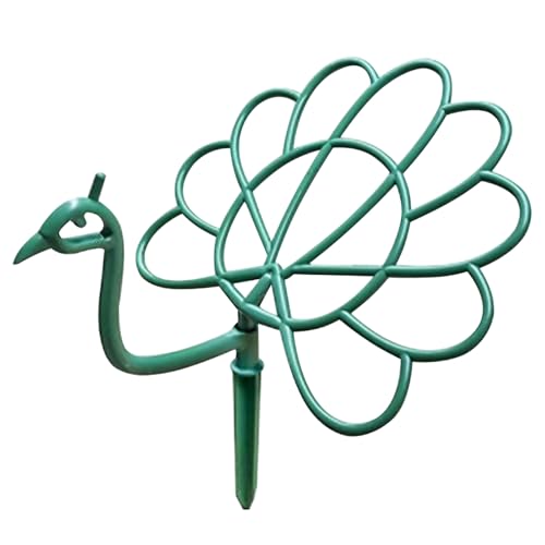 Vlecexs 2 Stück Blumenstütze Pflanzständer Pfauen Sonnenblumenhalter Erdbeerhalter Blumenhalter Festhalter Fensterbank Terrasse Garten Gemüsegarten Gartenbau Anfänger Grün von Vlecexs