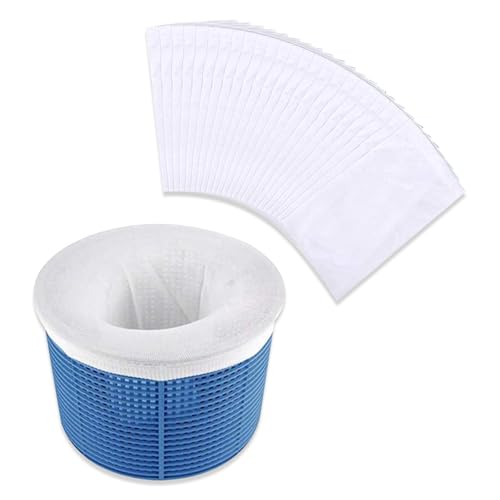 Vlecexs Pool Skimmer Socken Filtersocken 30 Stück Sieb Netz Filterstrumpf Poolsocken Socks Weiß Abscheidung Verschmutzungen Familienpools Becken Staub Pumpen Wiederverwendbar Skimmerkorb von Vlecexs