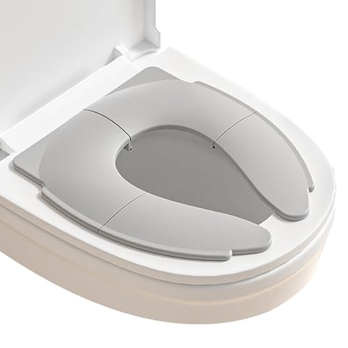 Vlecexs Toilettensitz Kinder, Reise Klappbar WC Sitz Kinder, Tragbar Toilettensitz WC Sitzbezüge, Toilettentrainer Sitzverkleinerer mit Rutschfesten Silikonkissen von Vlecexs