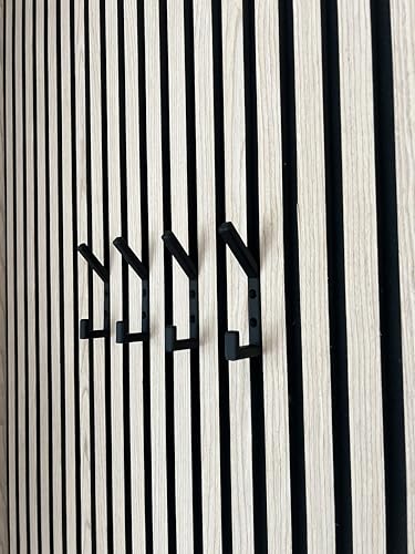 Vleugel Doppelgarderobenhaken für Akustikwandpaneel -Akupanel - Akustikpaneele - Akustikpaneel - Akustikwand - Garderobenständer - Schraubmontage - 1 Stück - Kunststoff Carbon (10 mm) von Vleugel