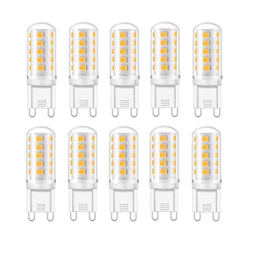 Vlio G9 LED Warmweiß 3000K 5W 400 Lumens, Kein Flackern, Nicht Dimmbar, G9 LED Leuchtmittel Lampe Enegiesparende, Ersetzt für 40W Halogenlampe, 10 Stück von Vlio