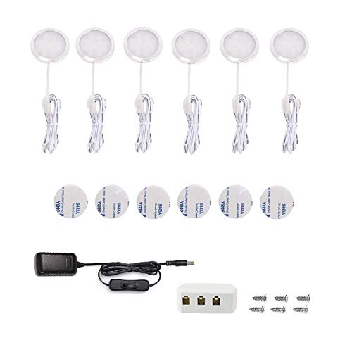 Vlio LED Schrankbeleuchtung 6er Set, Unterbauleuchte Küche LED Kaltweiß, Schrankleuchte Vitrinenbeleuchtung 15W 1500LM Küchenlampen für Kabinett Schränke Weinschrank Kleiderschrank von Vlio