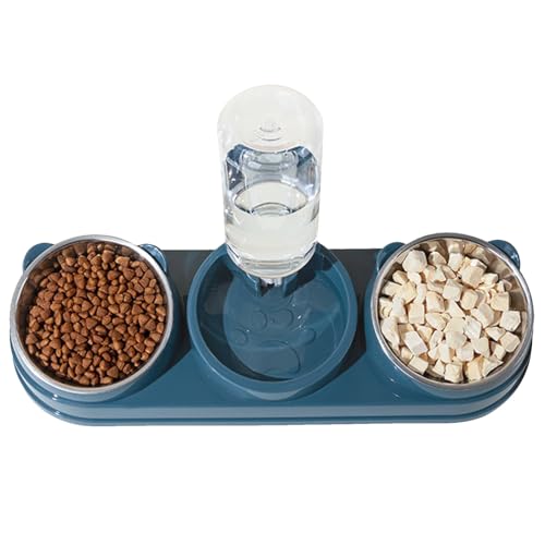 Vllold Futternapf für Hunde und Katzen, erhöht, für Futter und Wasser, Edelstahl, rutschfest, für drinnen und draußen, Wohnheim, Zuhause, Kätzchen, Welpen, , Kleintierfütterung von Vllold