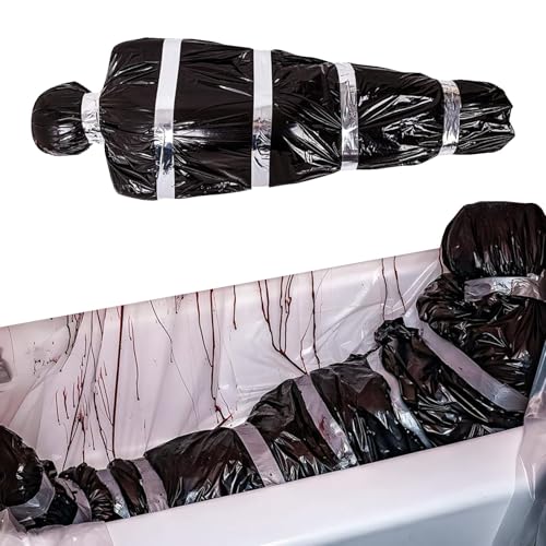 Vllold Halloween Dekorationen, Halloween Leiche Körper Prop, Gruselige Leiche in Tasche Gefälschte Requisiten für Outdoor Friedhof Indoor Yard Party von Vllold