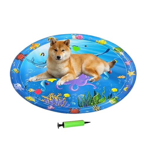 Vllold Kühlmatte für Haustiere, kratzfeste Welpen-Kühlmatte, 100 x 100 cm, aufblasbares Haustier-Eiskissen mit Pumpe, interaktives sensorisches Spielzeug für heißes Wetter, Outdoor, Rasen, Garten Vllold Kühlmatte für Haustiere, kratzfeste Welpen-Kühlmatte, 100 x 100 cm, aufblasbares Haustier-Eiskissen mit Pumpe, interaktives sensorisches Spielzeug für heißes Wetter, Outdoor, Rasen, Garten von Vllold