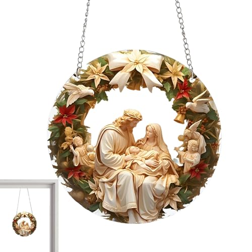 Vllold Weihnachtskrippe Weihnachtsschmuck | 2D Acryl Christliche Ornamente für Christbaumschmuck | Weihnachtskrippe Weihnachtsdeko Religiöse Christbaumschmuck von Vllold