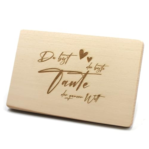 Frühstücksbrettchen für Tante zum zb. Geburtstag Essbrett Schneidbrett Holz Brotzeitbrett (Beste Tante) von VmG-Store