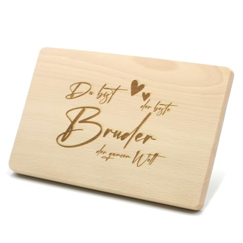 Frühstücksbrettchen für den Bruder für zb. Geburtstag Essbrett Schneidbrett Holz Brotzeitbrett (Bester Bruder) von VmG-Store