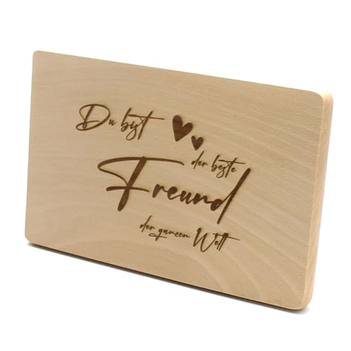 Frühstücksbrettchen für den Freund für zb. Geburtstag Essbrett Schneidbrett Holz Brotzeitbrett (Bester Freund) von VmG-Store