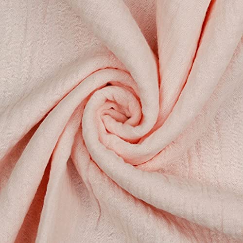 VmG-Store Double Gauze Musselin Stoff Tex + GOTS zertifiziert Uni Meterware über 40 Farben 100% Baumwolle (021 I Hell Rose, 100 x 135cm) von VmG-Store