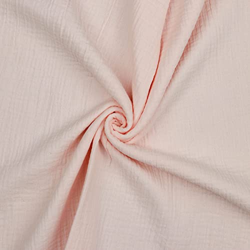 VmG-Store Double Gauze Musselin Stoff Tex zertifiziert Uni Meterware über 40 Farben 100% Baumwolle (021 I Hell Rose, 100 x 135cm) von VmG-Store