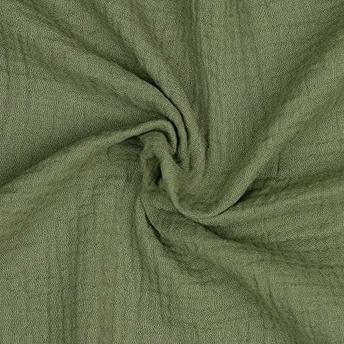 VmG-Store Double Gauze Musselin Stoff Tex + GOTS zertifiziert Uni Meterware über 40 Farben 100% Baumwolle (041 I Moos Grün, 50 x 135cm) von VmG-Store