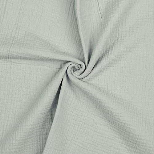 VmG-Store Double Gauze Musselin Stoff Tex zertifiziert Uni Meterware über 40 Farben 100% Baumwolle (003 I Grau, 50 x 135cm) von VmG-Store
