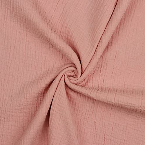 VmG-Store Double Gauze Musselin Stoff Tex zertifiziert Uni Meterware über 40 Farben 100% Baumwolle (007 I Alt Rose, 100 x 135cm) von VmG-Store