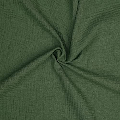VmG-Store Double Gauze Musselin Stoff Tex zertifiziert Uni Meterware über 40 Farben 100% Baumwolle (044 I Pickle, 50 x 135cm) von VmG-Store