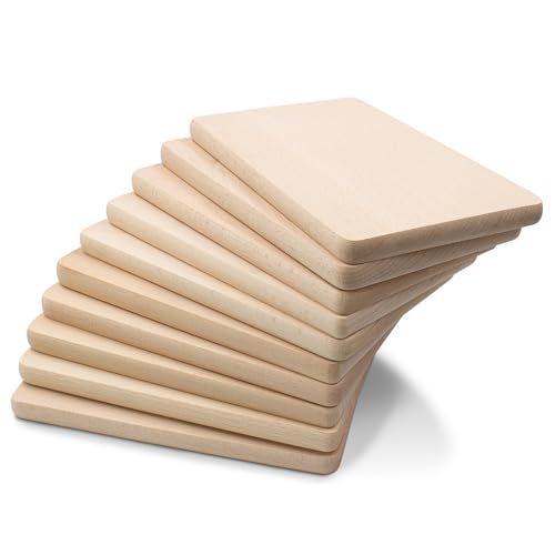 VmG-Store Frühstücksbrettchen Buche 23x15cm Holzbretter roh Schneidebrett massives Buchenholz eckiges Brotzeitbrett aus Naturholz Küchenbrett (20, Mittel) von VmG-Store