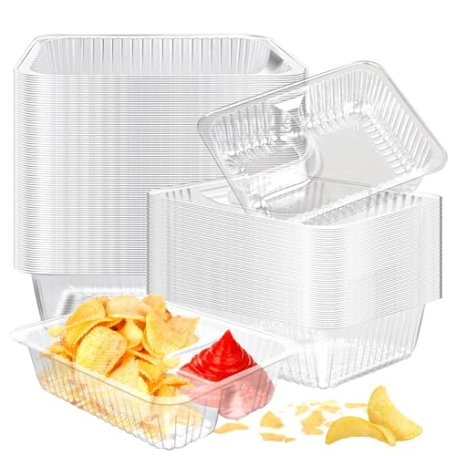 Vmiapxo Nacho-Tabletts aus Kunststoff, 340 ml, 16,5 x 13 cm, Einweg-Servierbehälter, 2 Fächer, Nacho-Boot für Snack und Soßen, Käse, Dip, Konzessionsständer, Filmabend, Karneva, Party, Chip-Zubehör von Vmiapxo