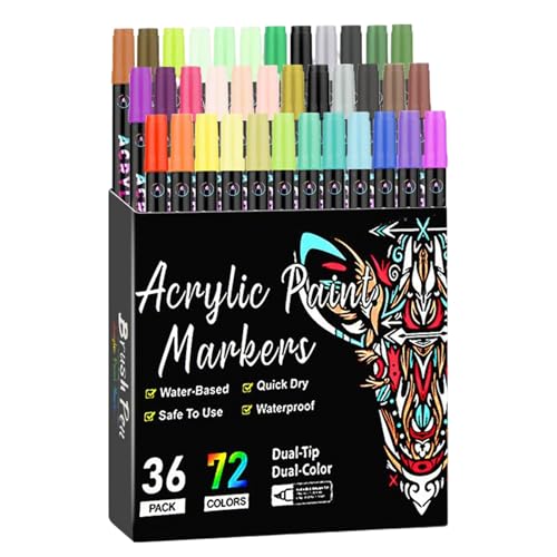 Vmiorzq Acrylmarker,72 Farben Doppelseitige Malstifte - Schreibmaterial Für Büro Haushalt Schule Projekte Dekoration Preise Belohnungen Vmiorzq Acrylmarker,72 Farben Doppelseitige Malstifte - Schreibmaterial Für Büro Haushalt Schule Projekte Dekoration Preise Belohnungen von Vmiorzq
