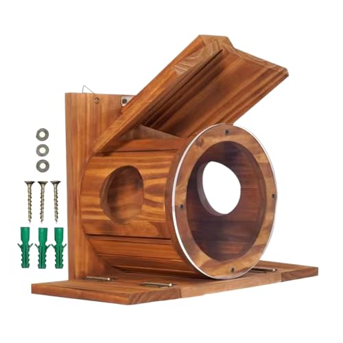 Vmiorzq Eichhörnchen Futterstation aus Holz,Eichhörnchen Futterhaus Mit Belüftungslöchern - Wetterfeste Futterbox Für Nüsse Maiskolben Heu Und Futter Für Tiere Wie Chipmunk Für Garten Baum Und von Vmiorzq