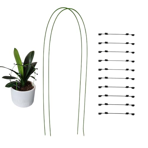 Vmiorzq Pflanzenstützen,Pflanzenstützen Indoor - Biegsame Metallstäbe Mit Klemmen Für Gewächshaus Gartenbereich Rasen Beet Indoor Outdoor Orchideen Gemüsepflanzen Verstellbar von Vmiorzq