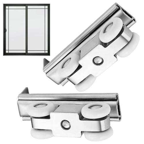 Vmiorzq Schiebetürrollen – Schienenrollentür-Hardware-Set – leises verschleißfestes Zubehör für Schrank, Küche, Schlafzimmer, große Raumteiler, Arbeitszimmer, Kleiderschrank von Vmiorzq