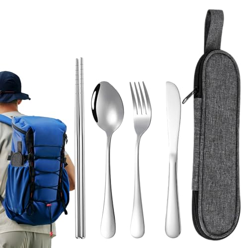 Vmiorzq Tragbares Besteckset - Essbesteck Set Für Schule Unterwegs,Rutschfestes Besteck für Reisen Outdoor Küche Camping Arbeitsplatz Schule von Vmiorzq
