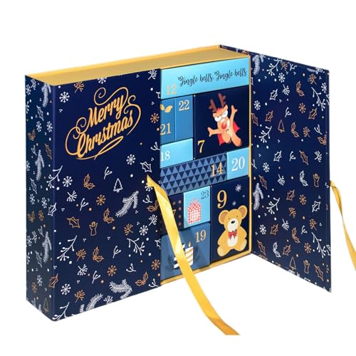 Vmiorzq Weihnachts Countdown Kalender Boxen | Nachfüllbare Weihnachtsboxen für Advent 24 Tage | Faltbare Wohndekoration für Schokolade Kamin Tisch Fenster Wohnzimmer Schlafzimmer Hochzeit von Vmiorzq