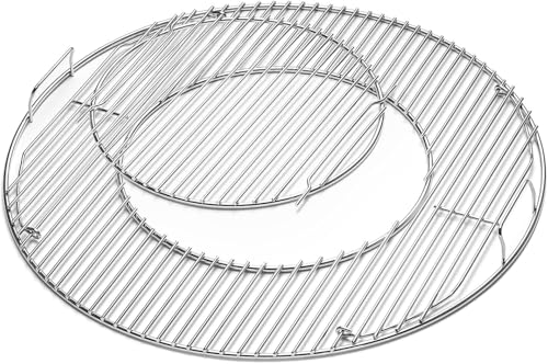 54,6cm Grillrost für Weber 57CM Holzkohlegrills, Weber Kohlegrills One-Touch, Performer, Bar-B-Kettle, Master-Touch, Smokey Mountain Cooker, Abnehmbarer Rund Klappbarem Grillrost Ersatz für Weber 8835 von Vnierxful