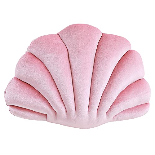 Vnnigmn Muschelkissen, niedliches Kissen in Form einer Samtschale, Kissen aus Plüsch für Sofa, Stuhl, Wohnzimmer, Schlafzimmer, Büro, Dekoration (35 x 25 cm, Rosa) von Vnnigmn