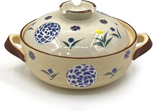 Donabe-Tontopf Aus Steingut Im Japanischen Stil, Keramik-Auflaufform Mit Deckel, Schmortopf For Den Herd, Hot Pot, Suppentopf, Bibimbap-Pfanne For Die Küche Zu Hause(2.5L) von Vnook