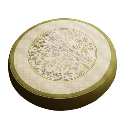 Futon-Kissen, Meditationsmatte, Stuhlkissen, Tatami Sitzpadkissen, Abnehmbar Waschbar, Baumwoll-Leinenstoff, für Wohnzimmer Teestube, Balkon, Tatami(Green,40cm) von Vnook