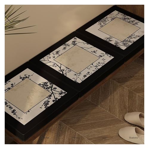 Quadratische Sitzkissen, Esszimmerstuhl Stuhlkissen, Meditation Skissen, Verdickter Schwamm, Waschbarer, für Zuhause Schuhwechselbank, Boden Dekoration(White,45x45x5cm) von Vnook