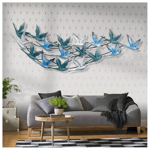 Vnook 3D-handgefertigte Vogel-Wandkunst aus Metall for das Wohnzimmer, 145 x 51 cm große, an der Wand montierte Metallskulptur, hängendes Kunstwerk for das Schlafzimmer zu Hause Vnook 3D-handgefertigte Vogel-Wandkunst aus Metall for das Wohnzimmer, 145 x 51 cm große, an der Wand montierte Metallskulptur, hängendes Kunstwerk for das Schlafzimmer zu Hause von Vnook