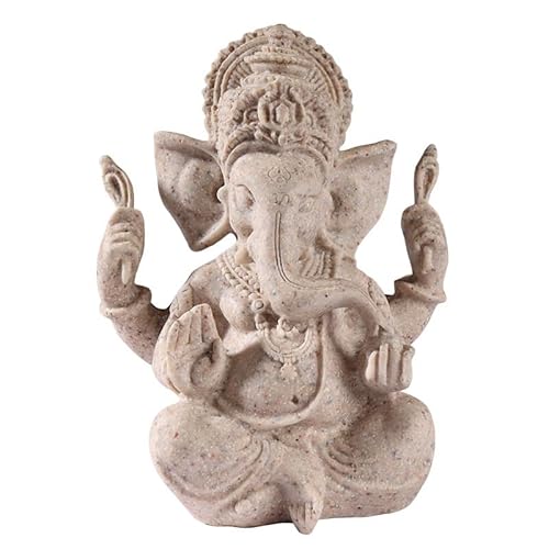 Vnook Ganesha-Statue, Elefanten-Gott-Statuen, 20 cm, Glücks-Buddha-Sandstein-Skulptur, Ganesh-Hindu-Gott, Dekoration, Figur for Tempeldekoration, Kunsthandwerk, Geschenke, [Energieklasse A] von Vnook