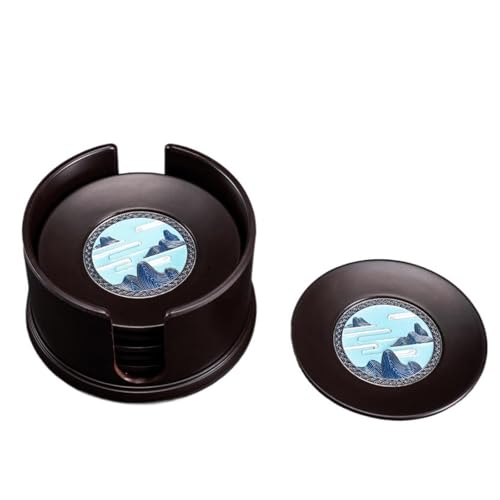 Vnook Kung-Fu Tee-Untersetzer, 6 Stück Runde Untersetzer Set, Teezeremonie Zubehör, Hitzeschutz, für Platzieren Sie Teetassen zu Hause, im Büro oder in der Teestube(Blue) von Vnook